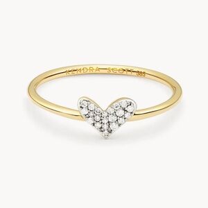 Kendra Scott Heart 14k Yellow Gold Band Ring in White Diamond